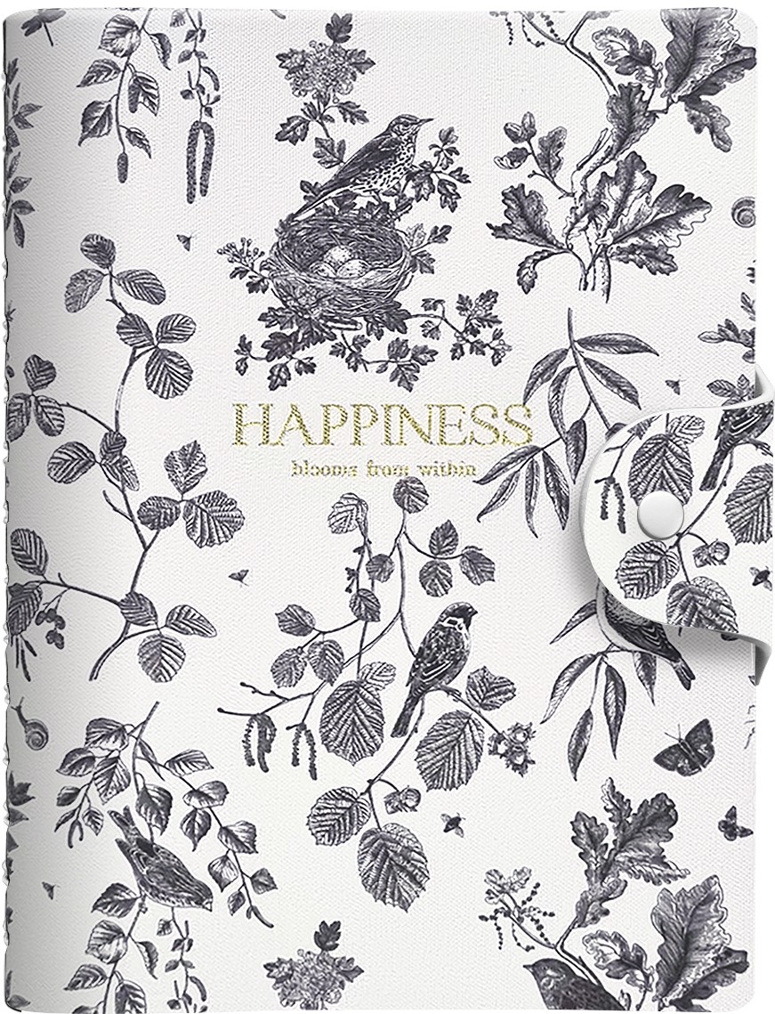 Бизнес-тетрадь А5; 96 л. арт. I1673/black; Happiness Infolio мягкий переплет полускр. спираль клетка
