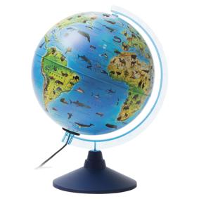 Ке012500270  Глобус  Зоогеографический (детский), подсветка, классик, д-р 250